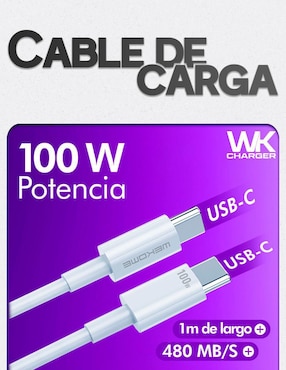 Cable USB C Wekome de 1 m