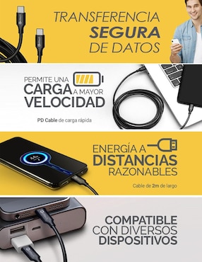 Cable USB C Getttech de 2 m