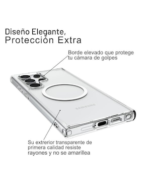 Funda para Samsung Raptic Clear Magnético de policarbonato