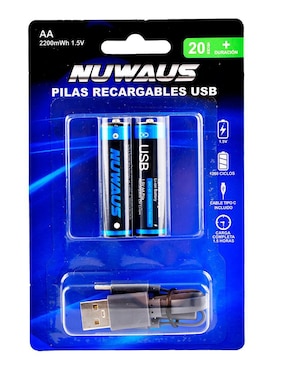 Paquete De Pilas AA Litio Nuwaus 1.5 V