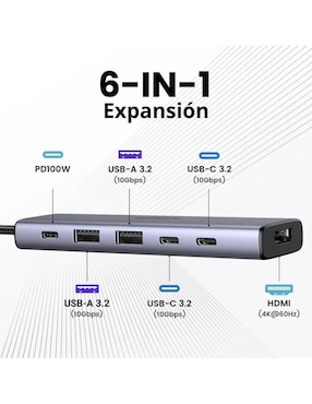 Hub Ugreen 35999 de 6 contactos
