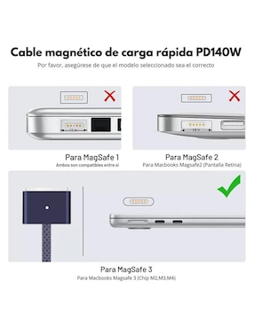 Cable magsafe 3 Mr. Gadgets a tipo USB C de 2 m