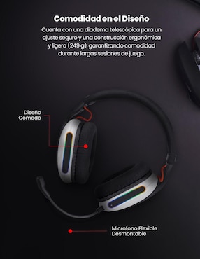 Audífonos gamer Getttech alámbricos