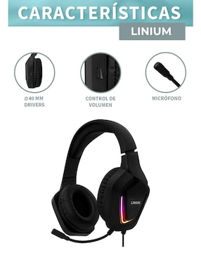 Audífonos gamer Linium alámbricos