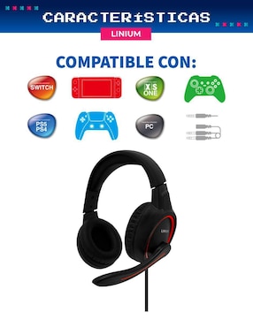 Audífonos gamer Linium alámbricos