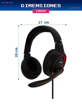 Audífonos gamer Linium alámbricos
