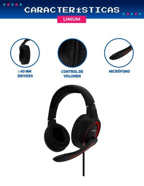 Audífonos gamer Linium alámbricos