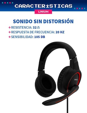 Audífonos gamer Linium alámbricos