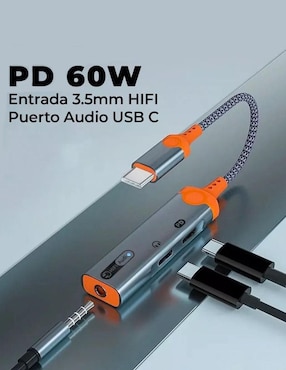 Cable USB C Sarafox a tipo auxiliar 3.5 mm de 18 cm