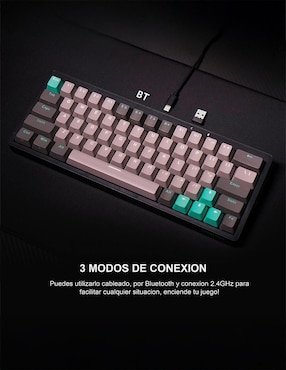 Teclado gamer conexión inalámbrica Fantech Atom Pro 63 Mercury