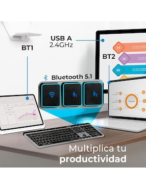 Teclado conexión inalámbrica Acteck Inspire Krea ti755
