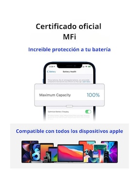 Cable USB A Lisen a tipo lightning de 3 m