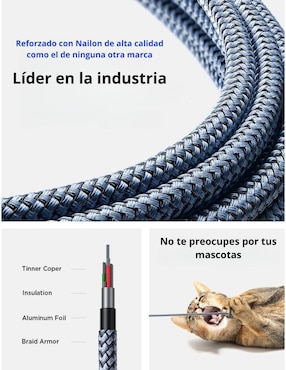 Cable USB A Lisen a tipo lightning de 3 m