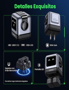 Cargador pared Ugreen 15570 USB + USB tipo C