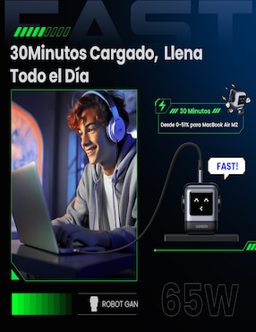 Cargador pared Ugreen 15570 USB + USB tipo C