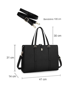 Maletín Op de piel con compartimiento para laptop 9 pulgadas y celular