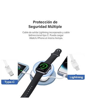 Cargador inalámbrico D-Bugg Lightning + USB tipo C