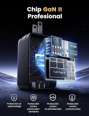 Cargador pared Ugreen 45223 USB tipo A + USB tipo C