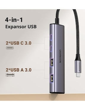 Hub Ugreen 15395 de 4 contactos