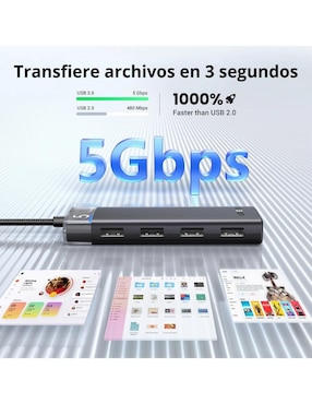 Hub Ugreen 15548 de 4 contactos
