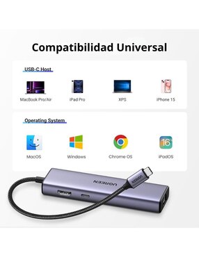 Hub Ugreen 15598 de 6 contactos