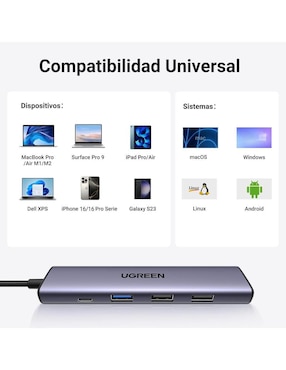 Multicontacto Ugreen 15596 de 5 contactos