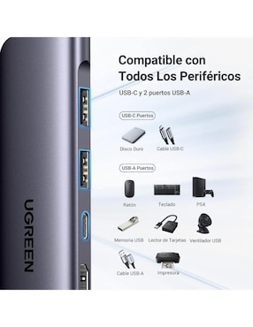Hub Ugreen 15214 de 7 contactos