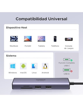 Hub Ugreen 90568 de 7 contactos