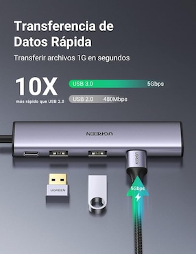 Hub Ugreen 20841 de 4 contactos