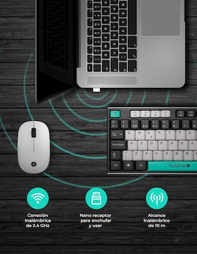 Teclado conexión inalámbrica Techzone TZACCBI15