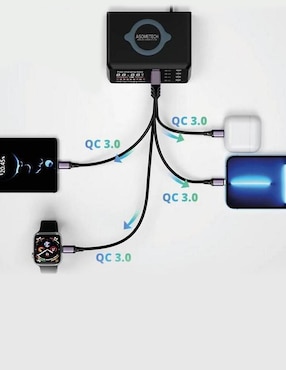 Hub Ventdepot Ultrachargerblack de 8 contactos