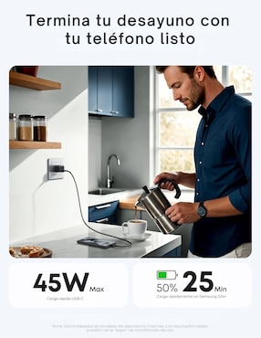 Cargador pared Anker de 45 W USB tipo C