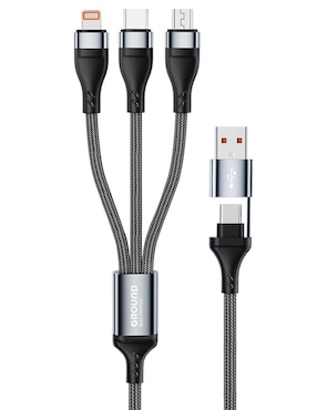 Cable cargador lightning, micro USB y tipo C Ground a tipo USB C de 1 m