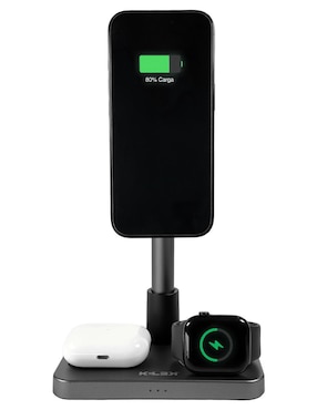 Cargador inalámbrico Kelek de 15 W USB + USB tipo C QI-3-G1