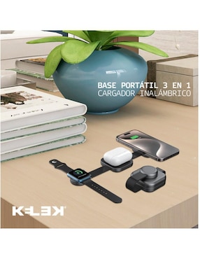 Cargador inalámbrico Kelek de 15 W USB + USB tipo C Qi-3-B2