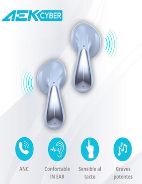 Audífonos in-ear Aek Cyber aba07 inalámbrica