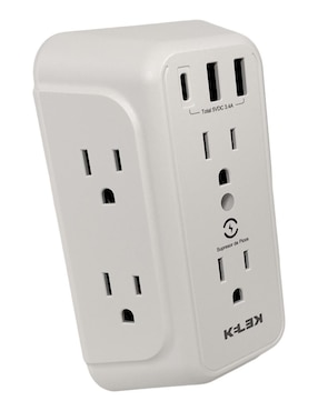 Multicontacto Kelek MULT-6-W1 de 6 contactos, 2 puertos USB y 1 puerto USB C
