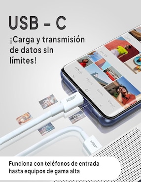 Cable USB C Aek Cyber a tipo USB A de 1 m