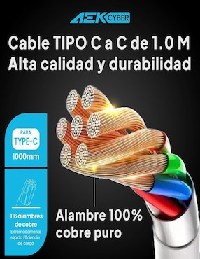 Cable USB C Aek Cyber de 1 m