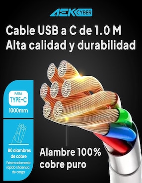 Cable USB C Aek Cyber de 1 m