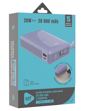 Batería portátil Stf 20000 mAh Powerbank 20 000