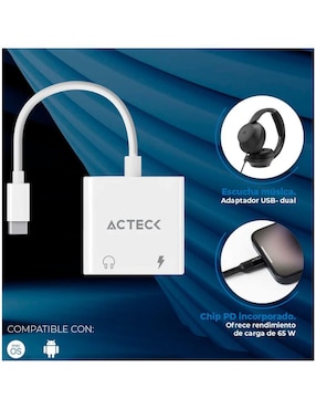 Cable USB C Acteck de 10 cm