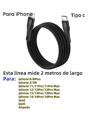 Cable lightning Xtellar a tipo USB de 2 m