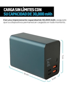 Batería portátil Redlemon 30000 mAh extra rápida