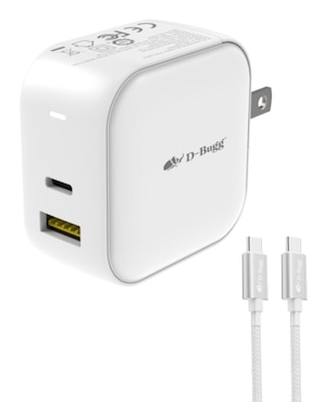 Cargador pared D-Bugg de 65 w USB Tipo A + USB Tipo C