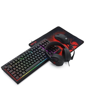 Mouse y teclado Redragon S147 con audifonos y mousepad