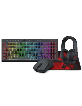 Mouse y teclado Redragon S147 con audifonos y mousepad