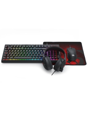 Mouse y teclado Redragon S147 con audifonos y mousepad