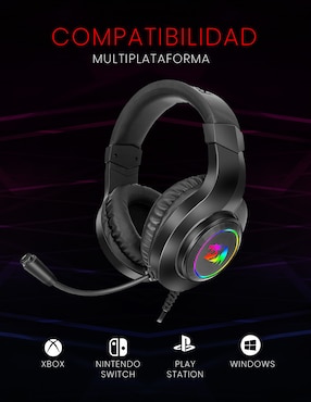 Audífonos gamer Redragon alámbricos Hylas H260RGB