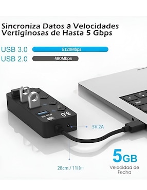 Hub Xtellar XTLLAR6161 de 4 puertos USB